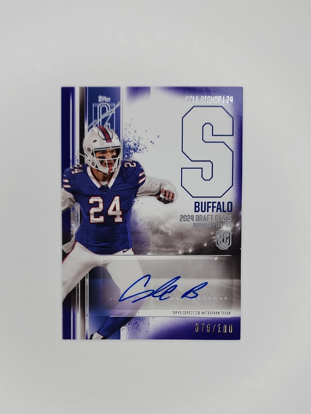 Cole Bishop ~ 2024 Topps ~ Draft Signature Class ~ Rookie ~ Numbered 076/100